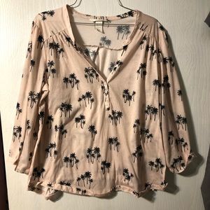 H&M Palm Tree Cream Top